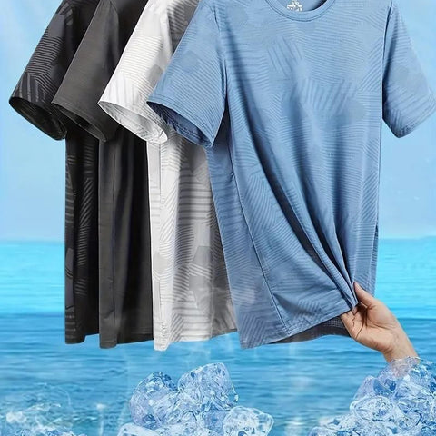 Men's Round Neck Polyester Casual T-shirt (Pack of 4)