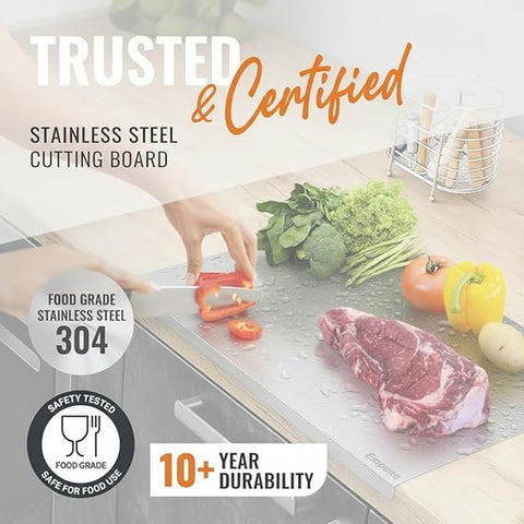 Premium Stainless Steel Chopping Board (35×31 cm) – Hygienic & Durable