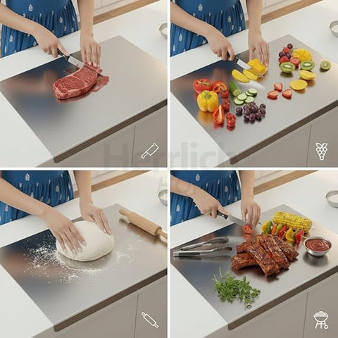 Premium Stainless Steel Chopping Board (35×31 cm) – Hygienic & Durable