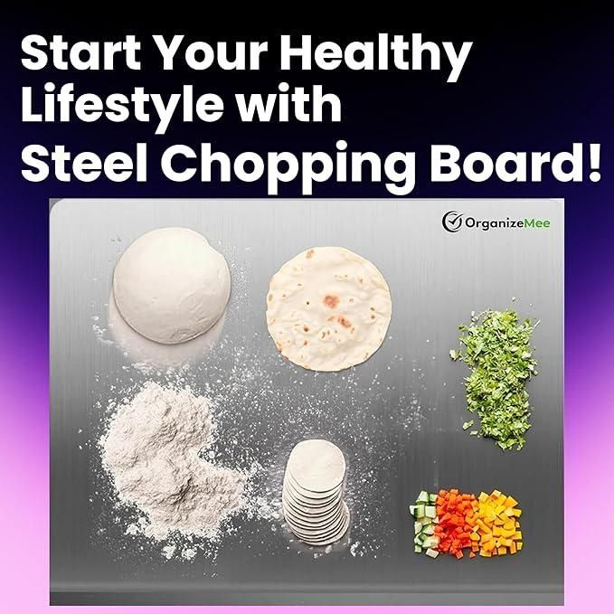 Premium Stainless Steel Chopping Board (35×31 cm) – Hygienic & Durable