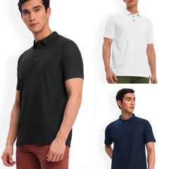 Poly Cotton Solid Half Sleeves Mens Polo T-shirt (Pack of 3)