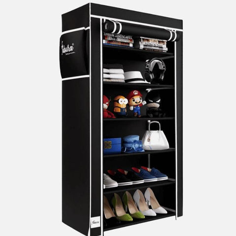 6 Rack Collapsible Wardrobe Cabinet and Shoe Rack
